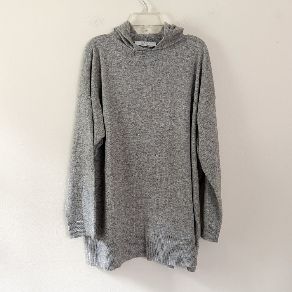 kaos italy / heather gray knit sweater with hood L